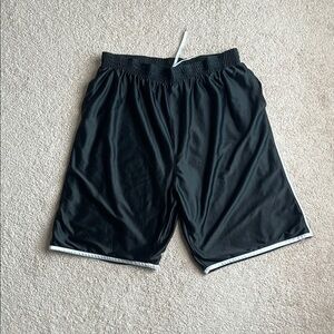 Black Athletic Shorts with White Trim